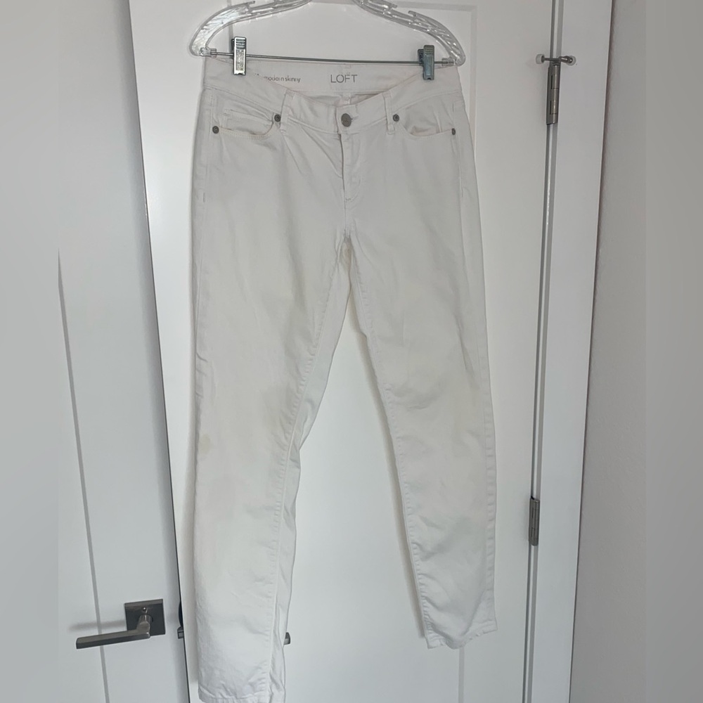 Loft White Cotton Denim Women’s Skinny Jeans size 27
